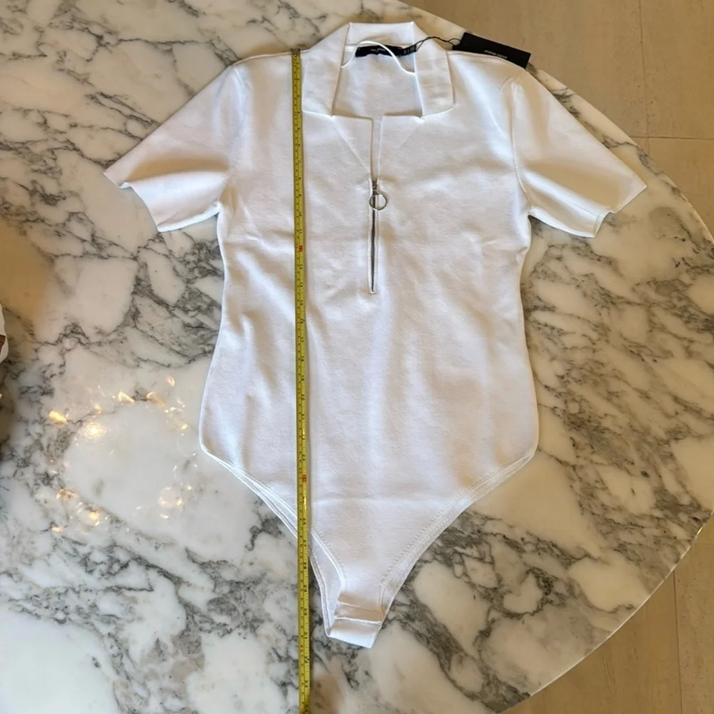 NWT Vero Moda Women Ivory White Bodysuit XL Made In Turkey - Picture 6 of 7